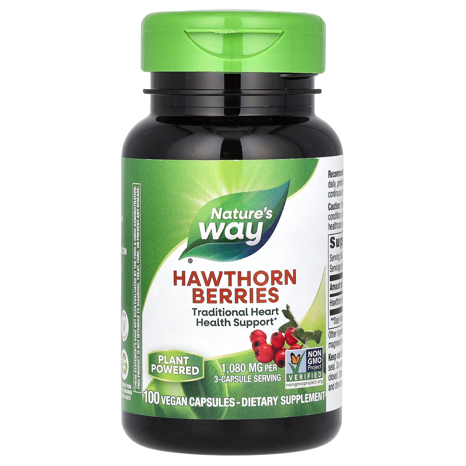 Nature's Way, Hawthorn Berries, 100 Vegan Capsules (360 mg per Capsule) - Image 1