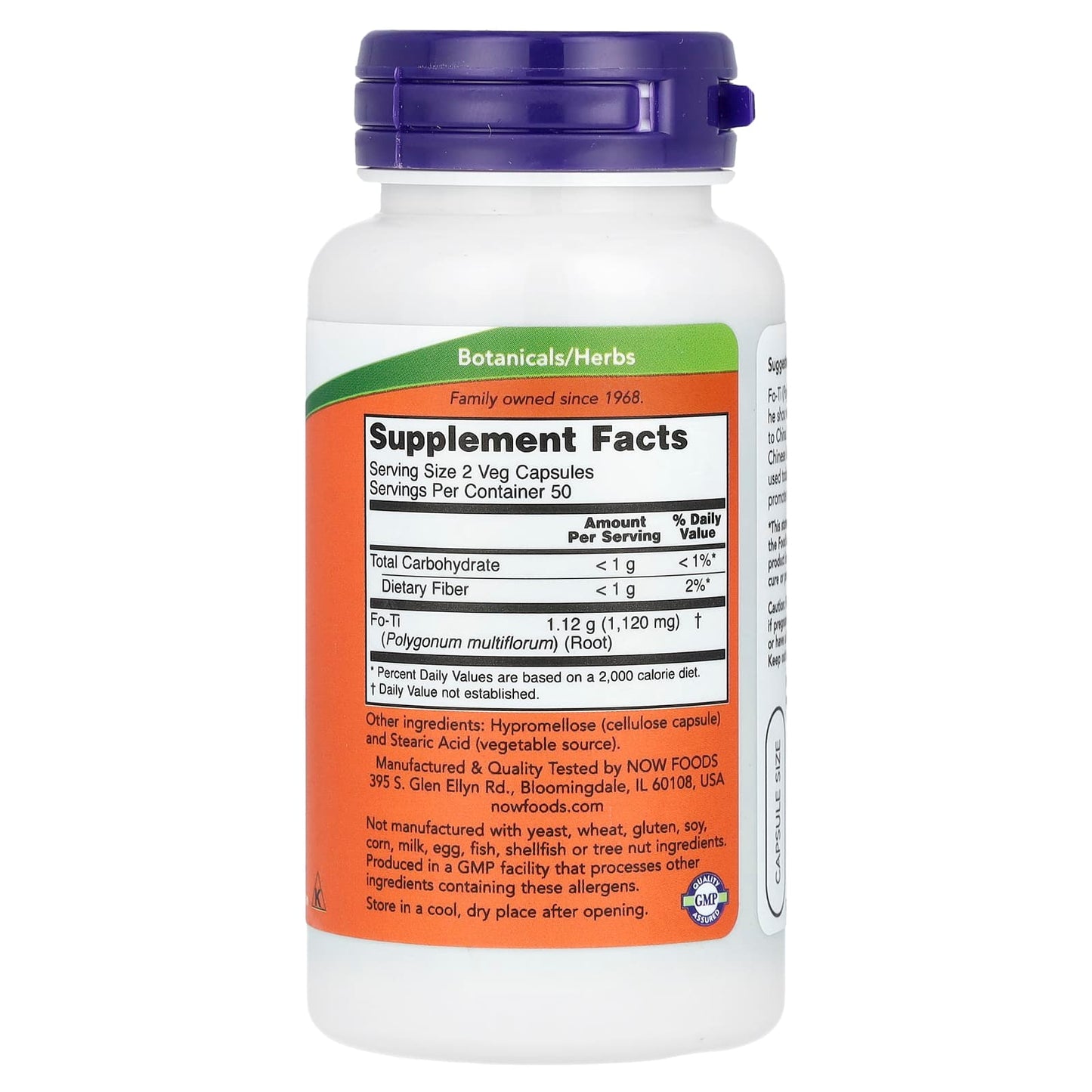 NOW Foods, Fo-Ti, 560 mg, 100 Veg Capsules - Image 2