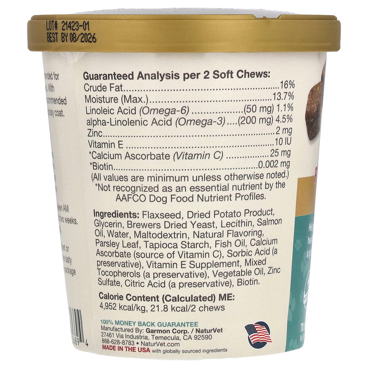NaturVet, Skin & Coat Soft Chews, Plus Breath Aid, For Dogs, 70 Soft Chews, 5.4 oz (154 g) - Image 2