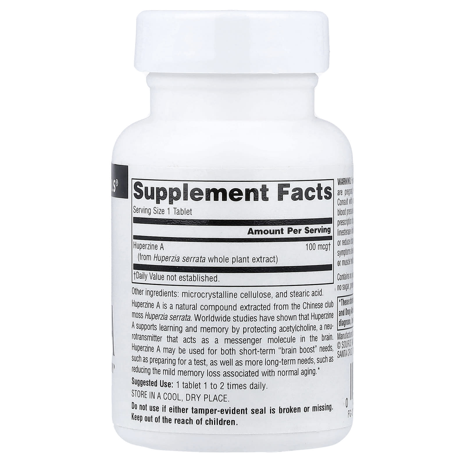 Source Naturals, Huperzine A, 100 mcg, 120 Tablets
