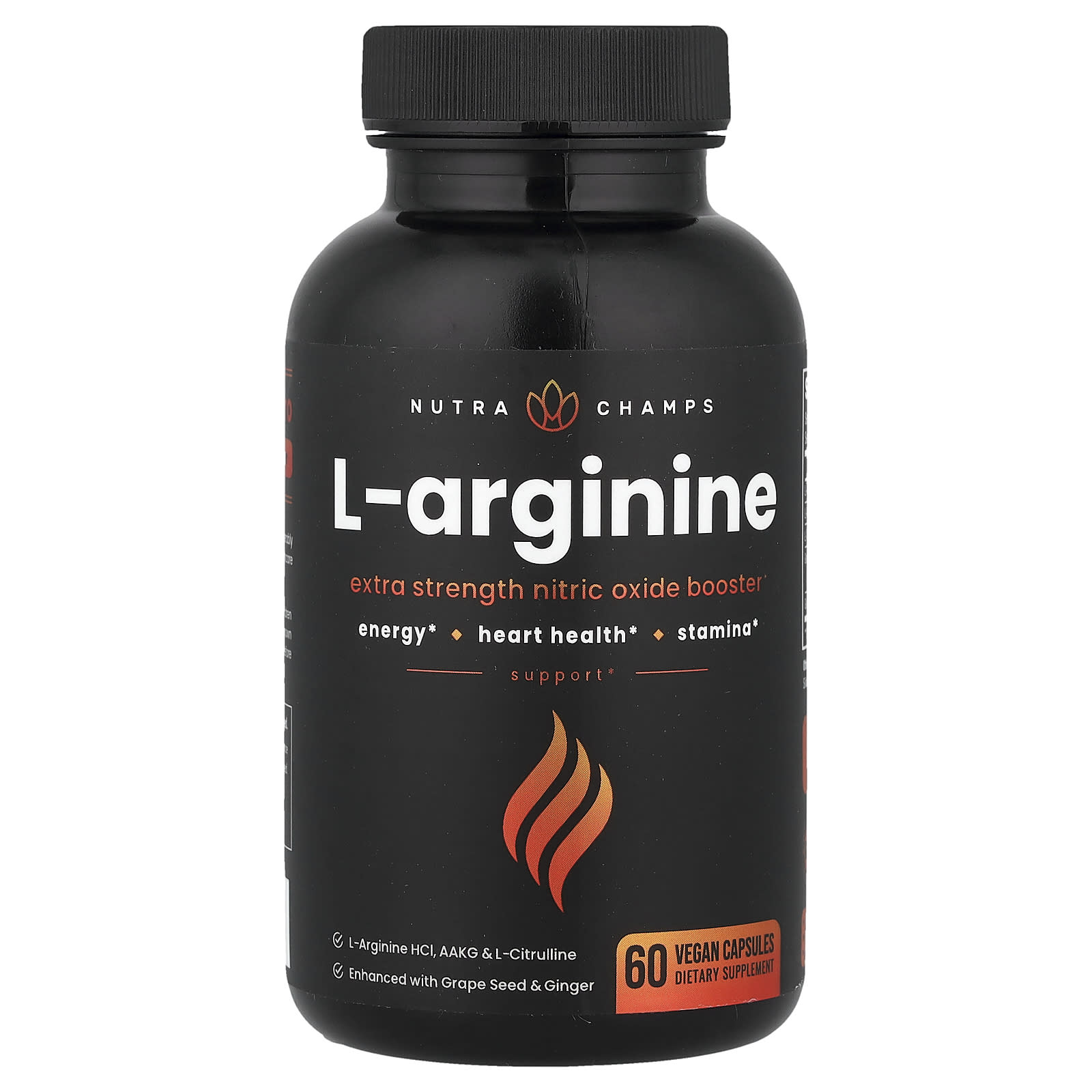 NutraChamps, L-Arginine, 60 Vegan Capsules - Image 1