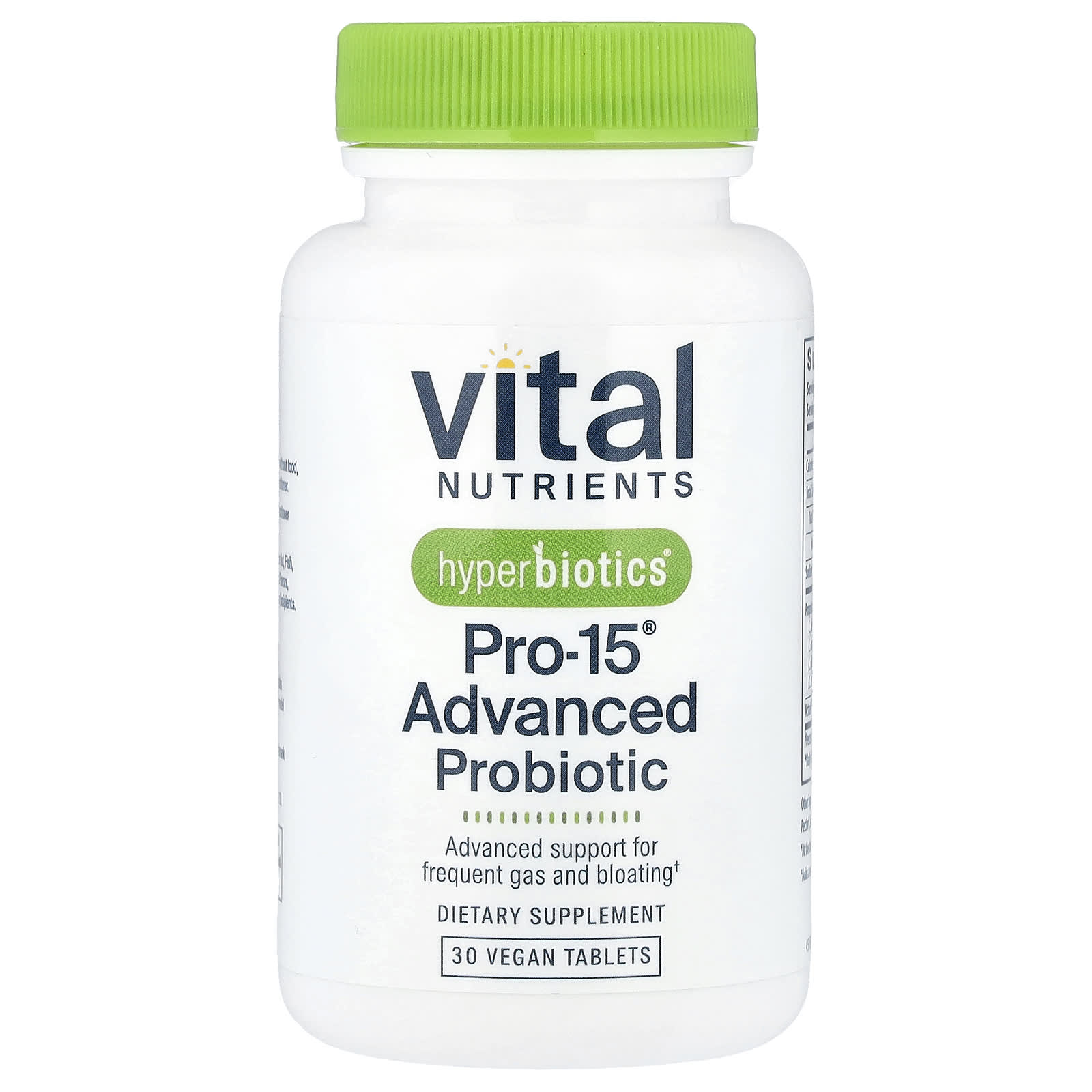 Vital Nutrients, Hyperbiotics®, Pro-15® Advanced Probiotic, 30 Vegan Tablets - Image 1