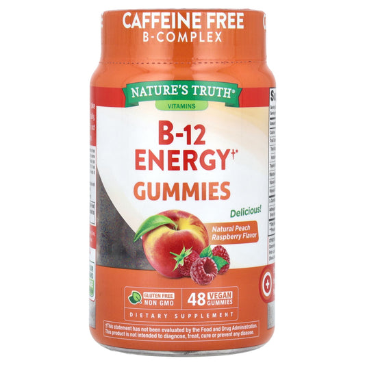 Nature's Truth, B-12 Energy Gummies, Natural Peach Raspberry, 48 Vegan Gummies - Image 1