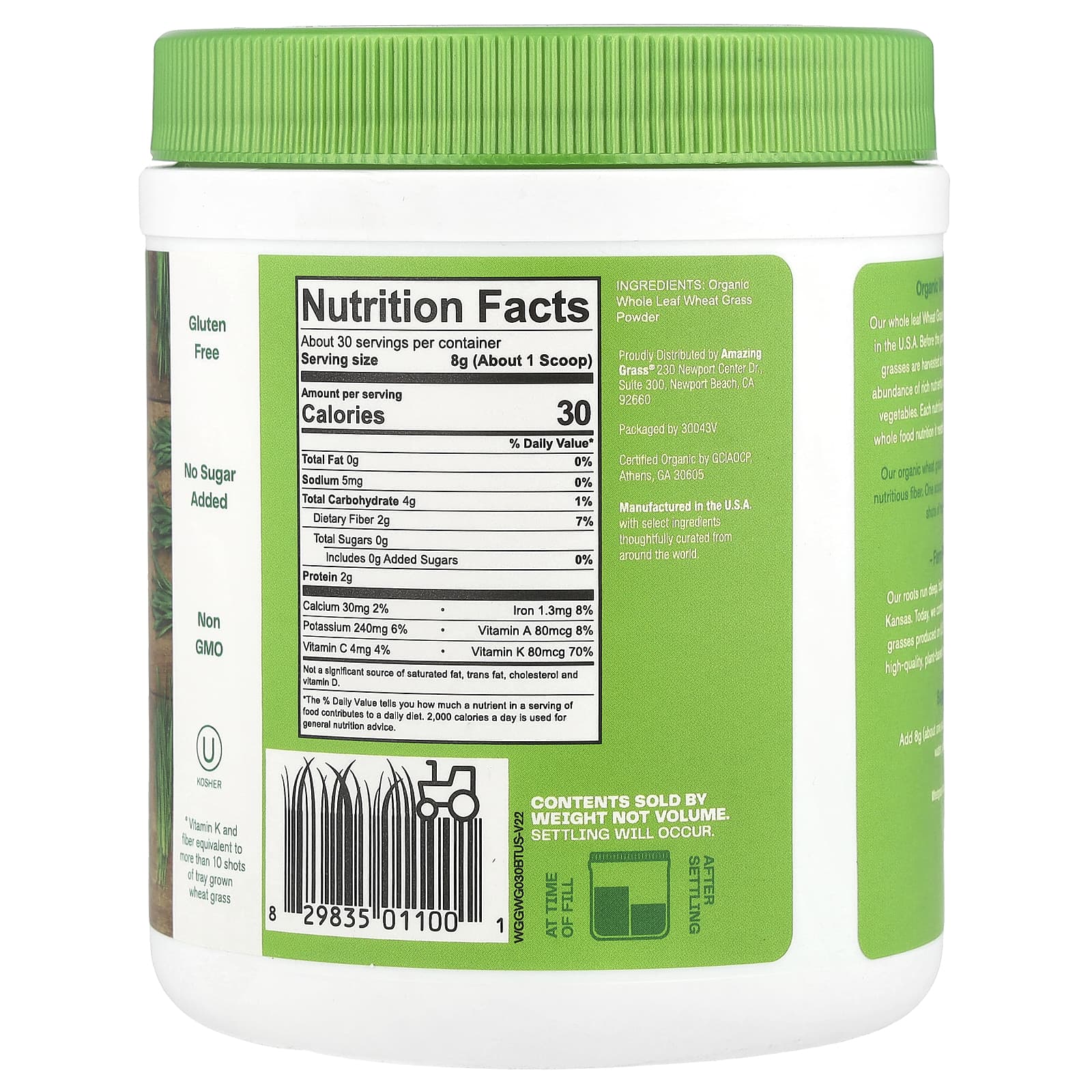 Boost Energy Naturally with USDA Organic Wheat Grass Powder by Amazing Grass - Image 2
