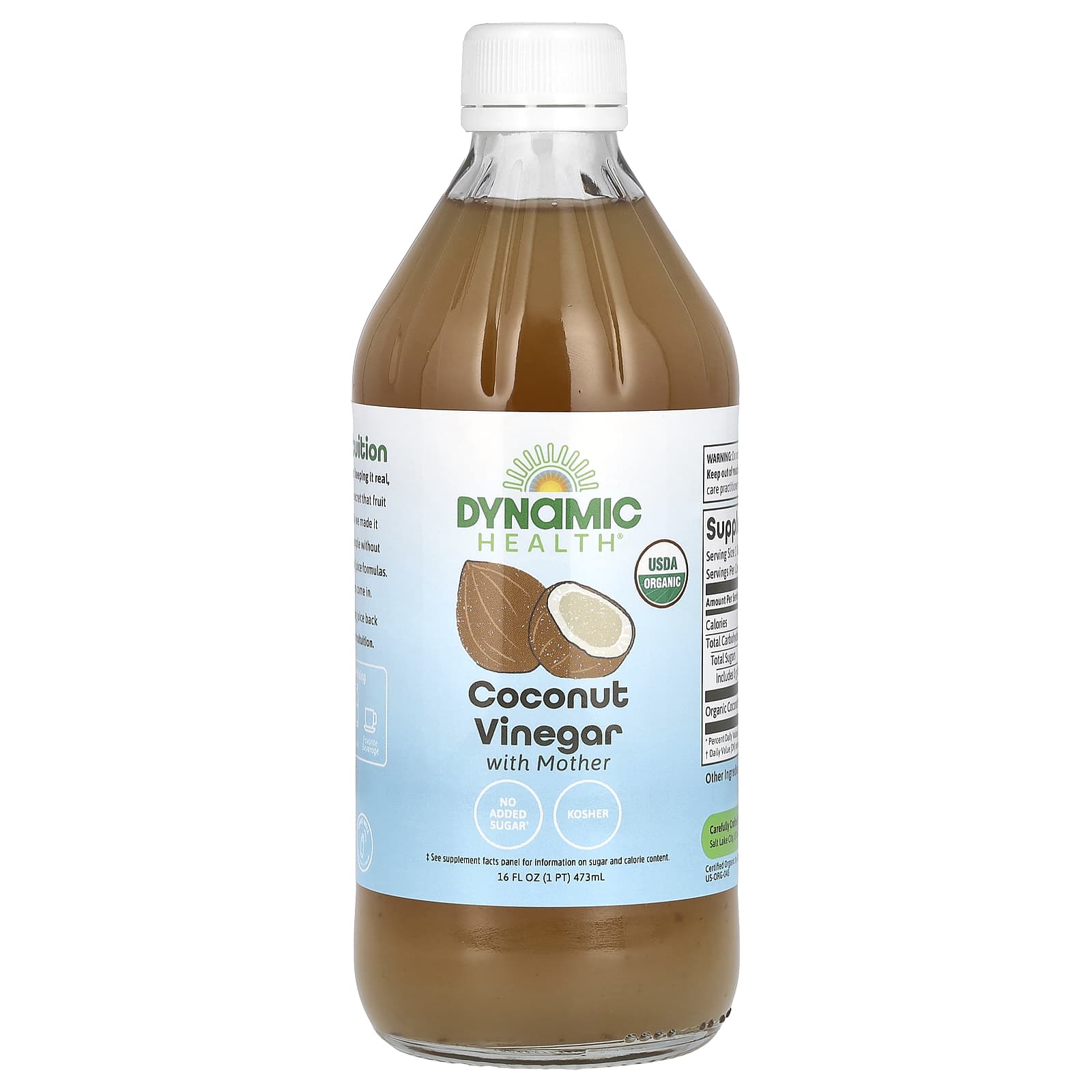 Dynamic Health Coconut Vinegar with Mother, USDA Organic - 473ml - Image 1