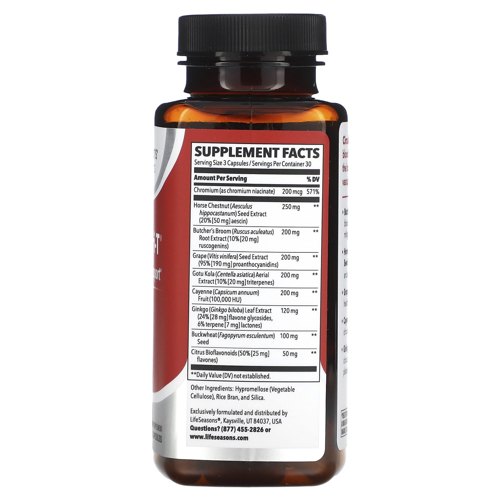 LifeSeasons, Circulari-T, Blood Flow Support, 90 Veg Capsules - Image 2
