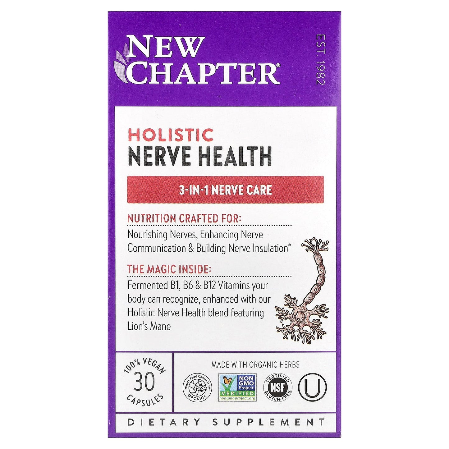 New Chapter, Holistic Nerve Health, 30 Capsules - Image 1