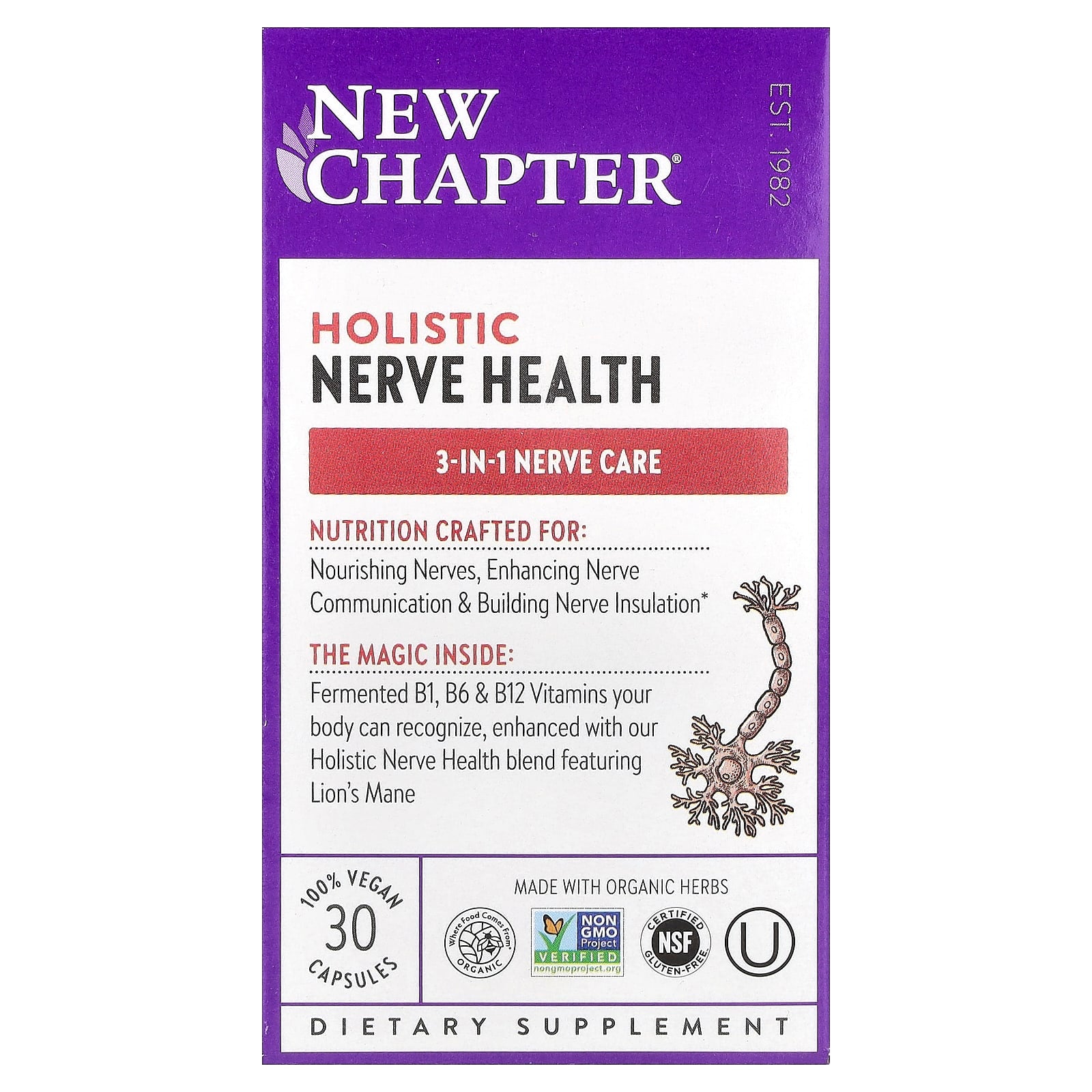 New Chapter, Holistic Nerve Health, 30 Capsules - Image 1