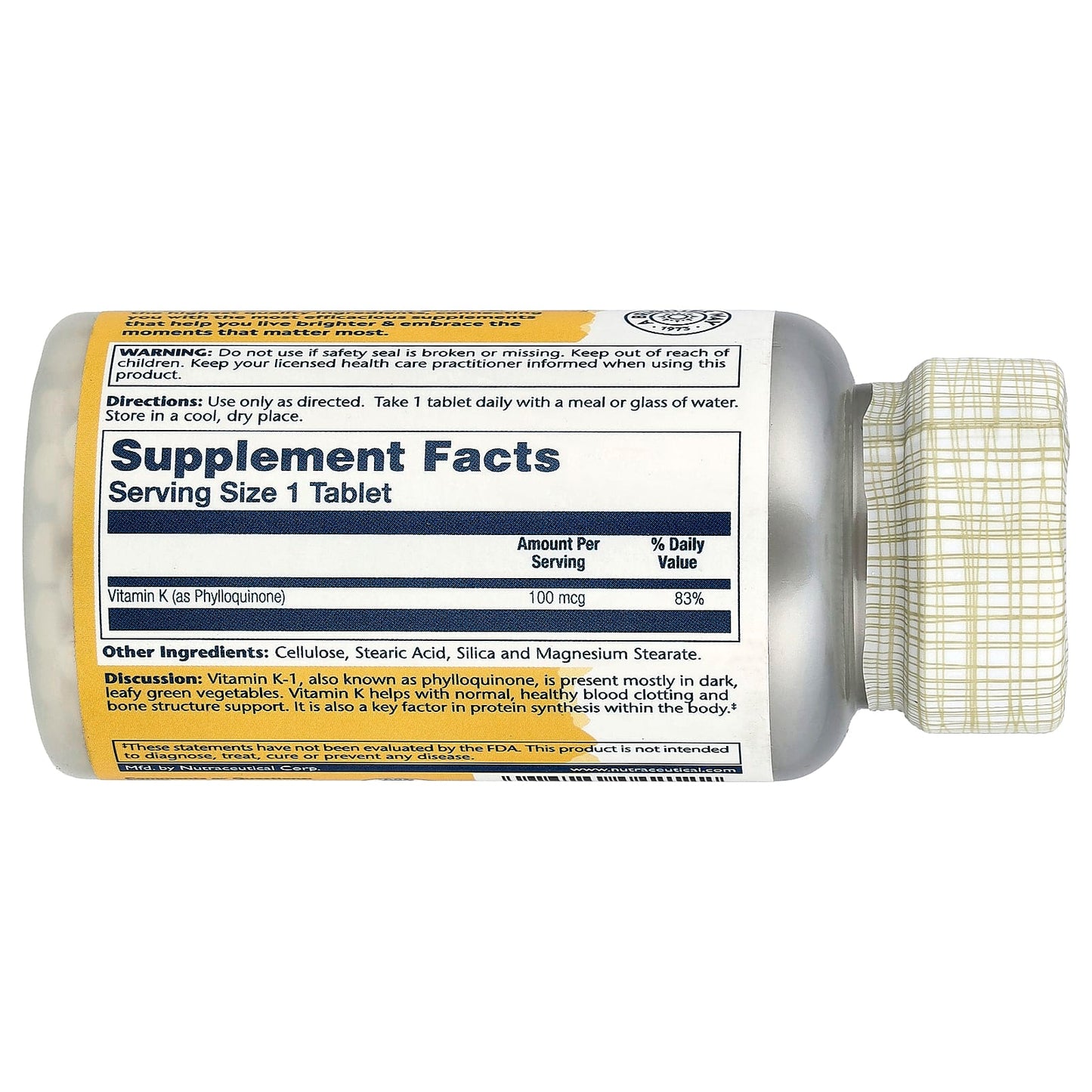 Solaray, Vitamin K, 100 mcg, 100 Tablets - Image 2