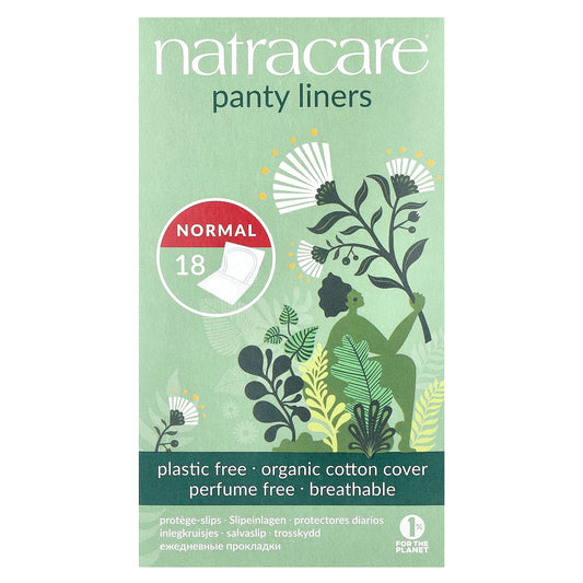 Natracare, Panty Liners, Organic Cotton Covers, Normal, 18 Liners - Image 1