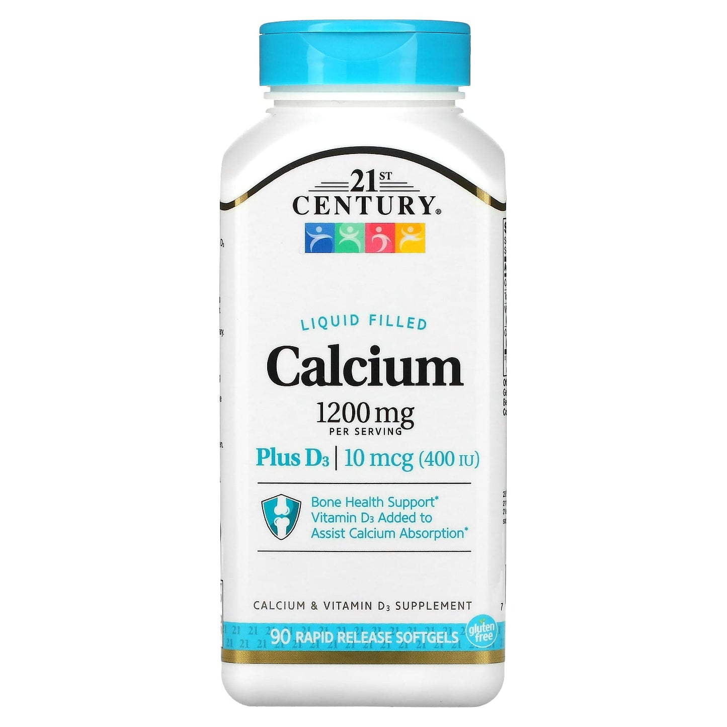 21st Century Liquid Filled Calcium Plus D3, 90 Rapid Release Softgels - Image 1