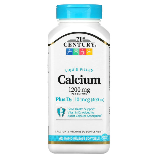 21st Century Liquid Filled Calcium Plus D3, 90 Rapid Release Softgels - Image 1