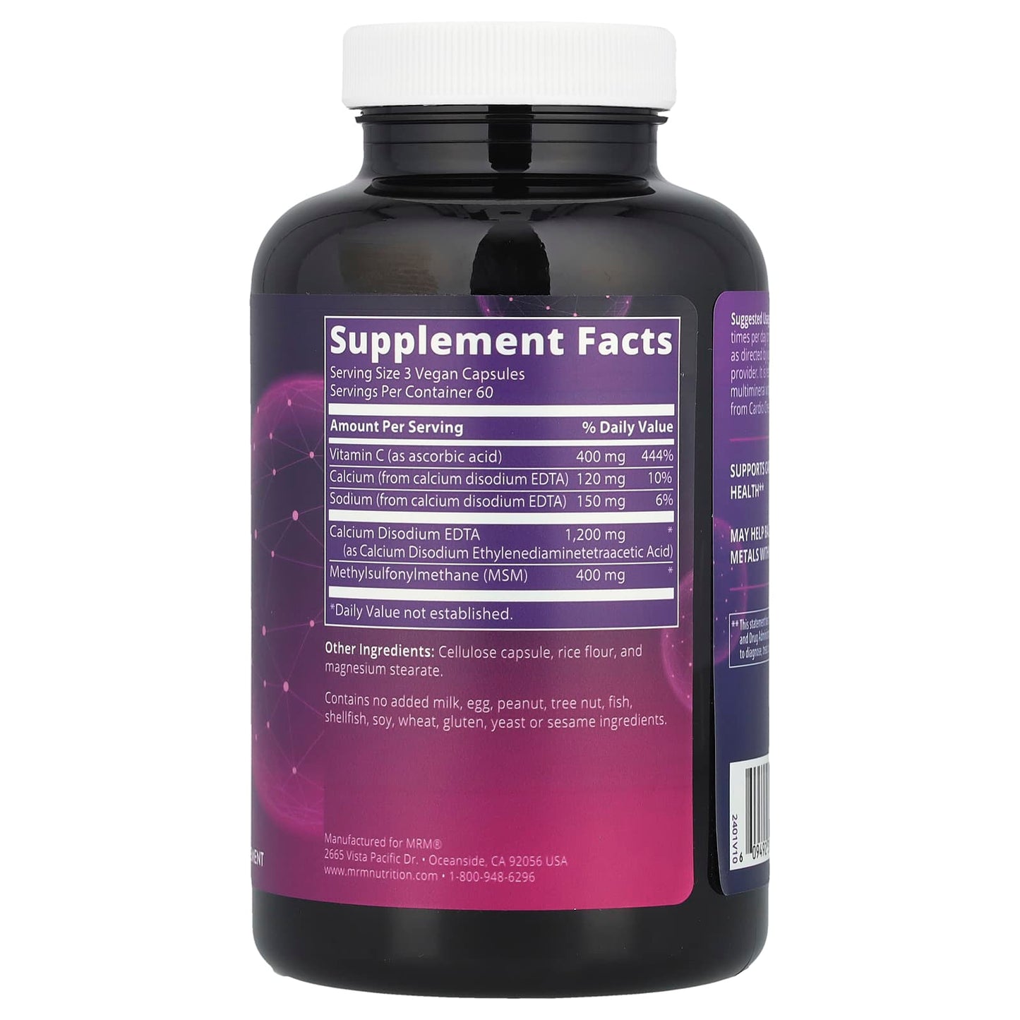MRM Nutrition, Cardio Chelate™ with EDTA, 180 Vegan Capsules - Image 2