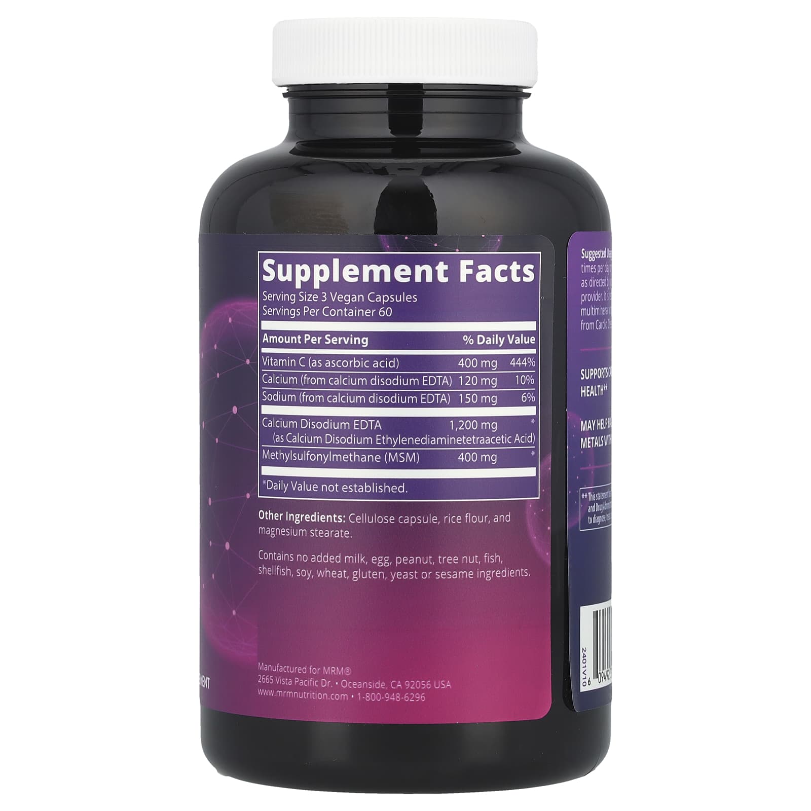 MRM Nutrition, Cardio Chelate™ with EDTA, 180 Vegan Capsules - Image 2