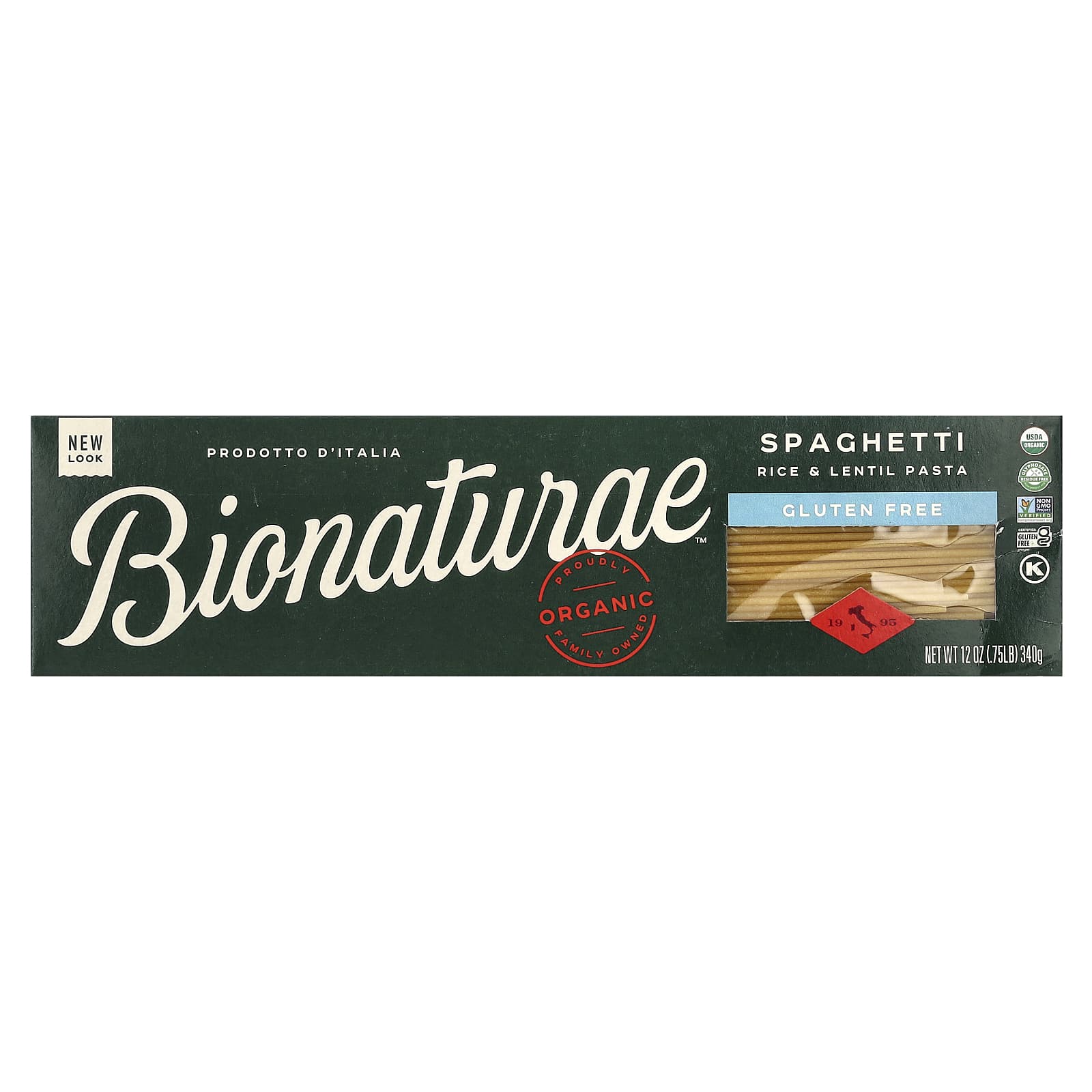 Organic Gluten-Free Rice & Lentil Spaghetti by Bionaturae, 12 oz - Image 1