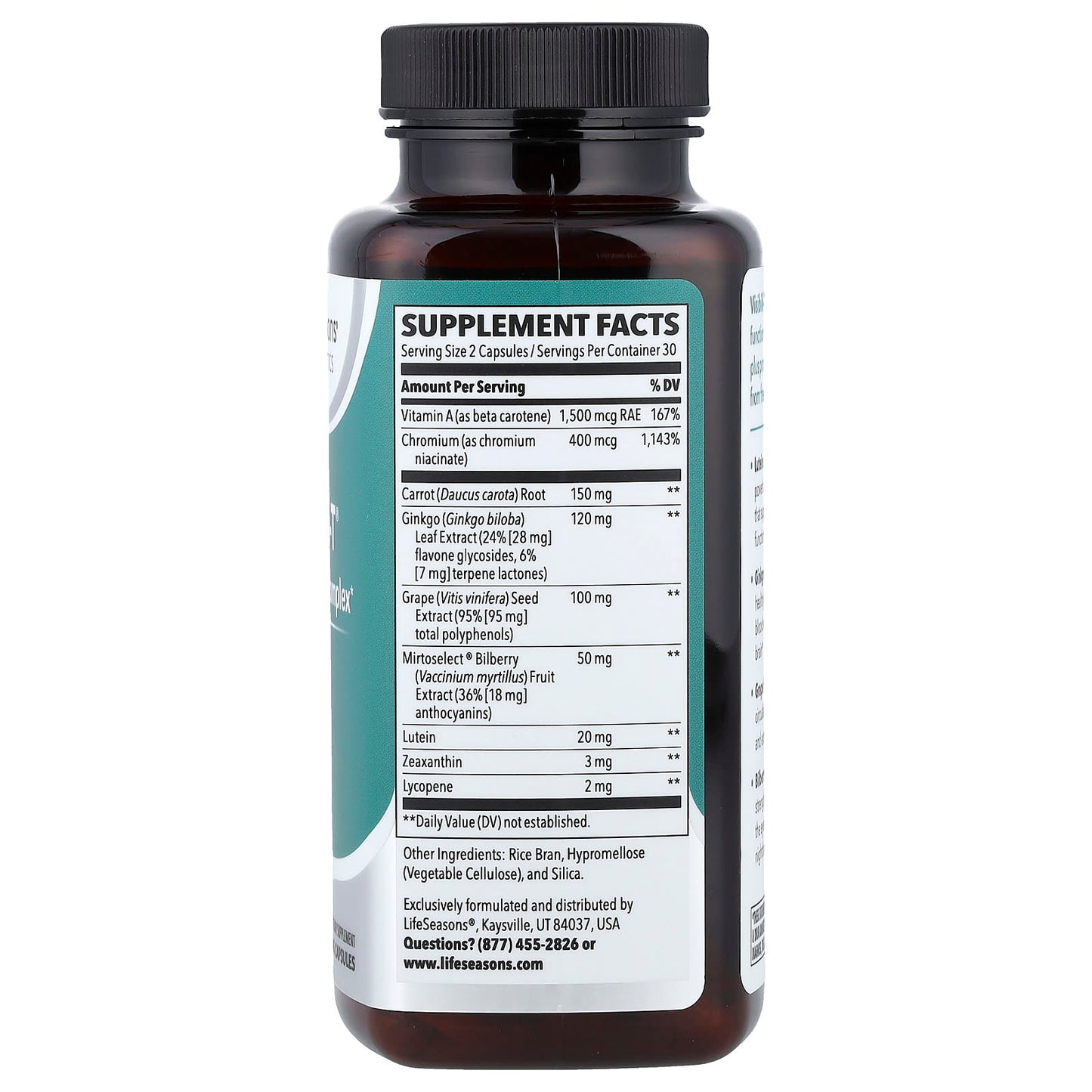 LifeSeasons, Visibili-T®, Eye Health Complex, 60 Veg Capsules - Image 2