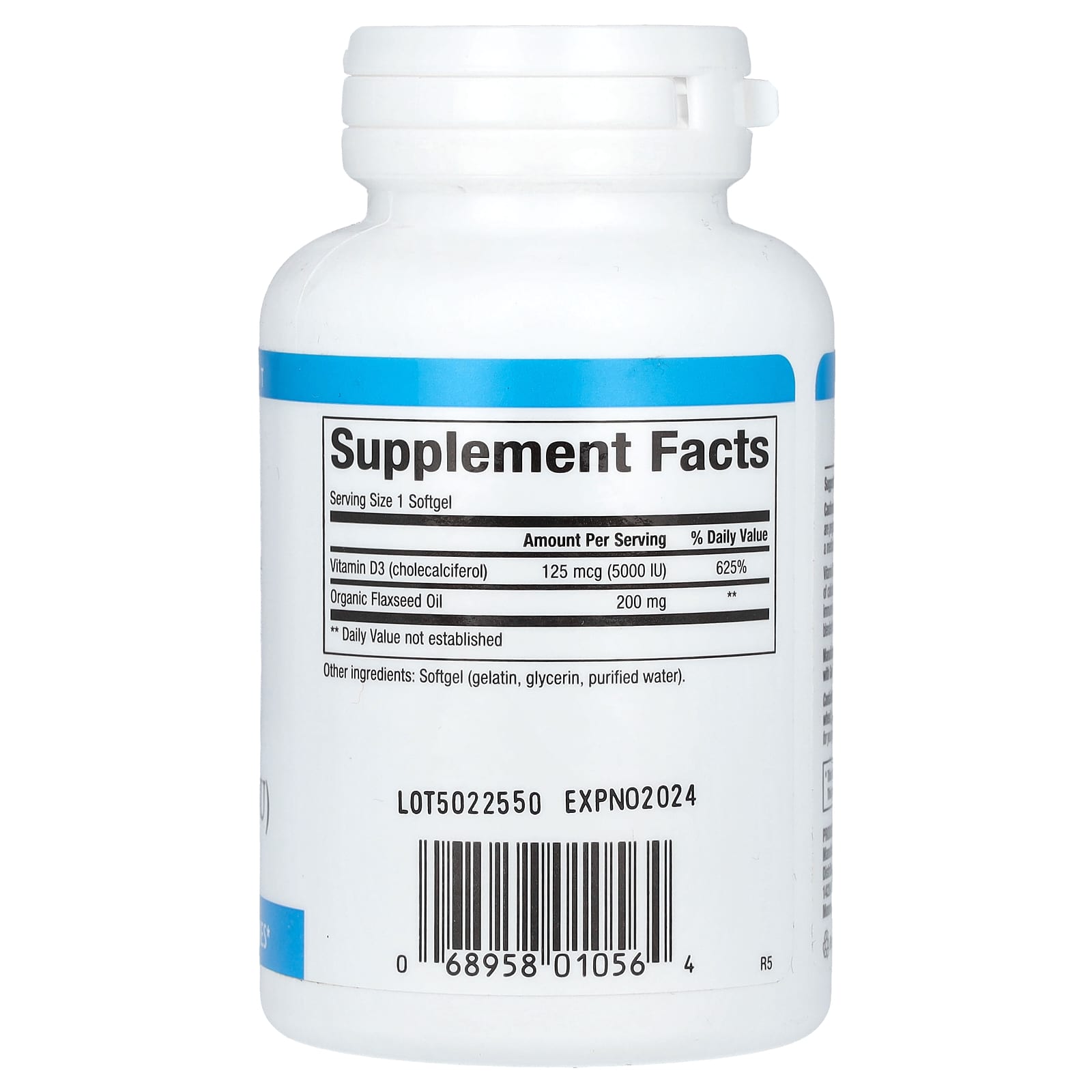 Natural Factors, Vitamin D3, 125 mcg (5,000 IU), 120 Softgels - Image 2
