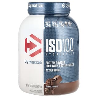 Dymatize ISO100 Hydrolyzed Protein Powder, Gourmet Chocolate, 3 lb