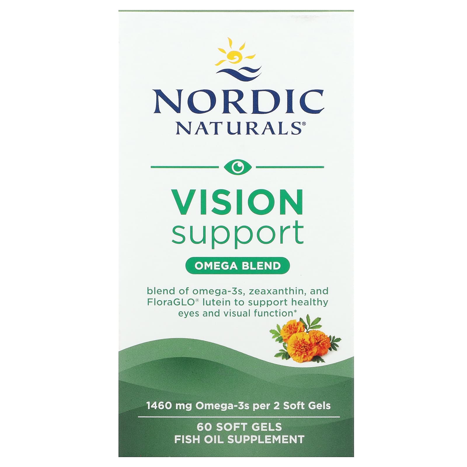 Nordic Naturals, Vision Support, Omega Blend, 60 Soft Gels - Image 1