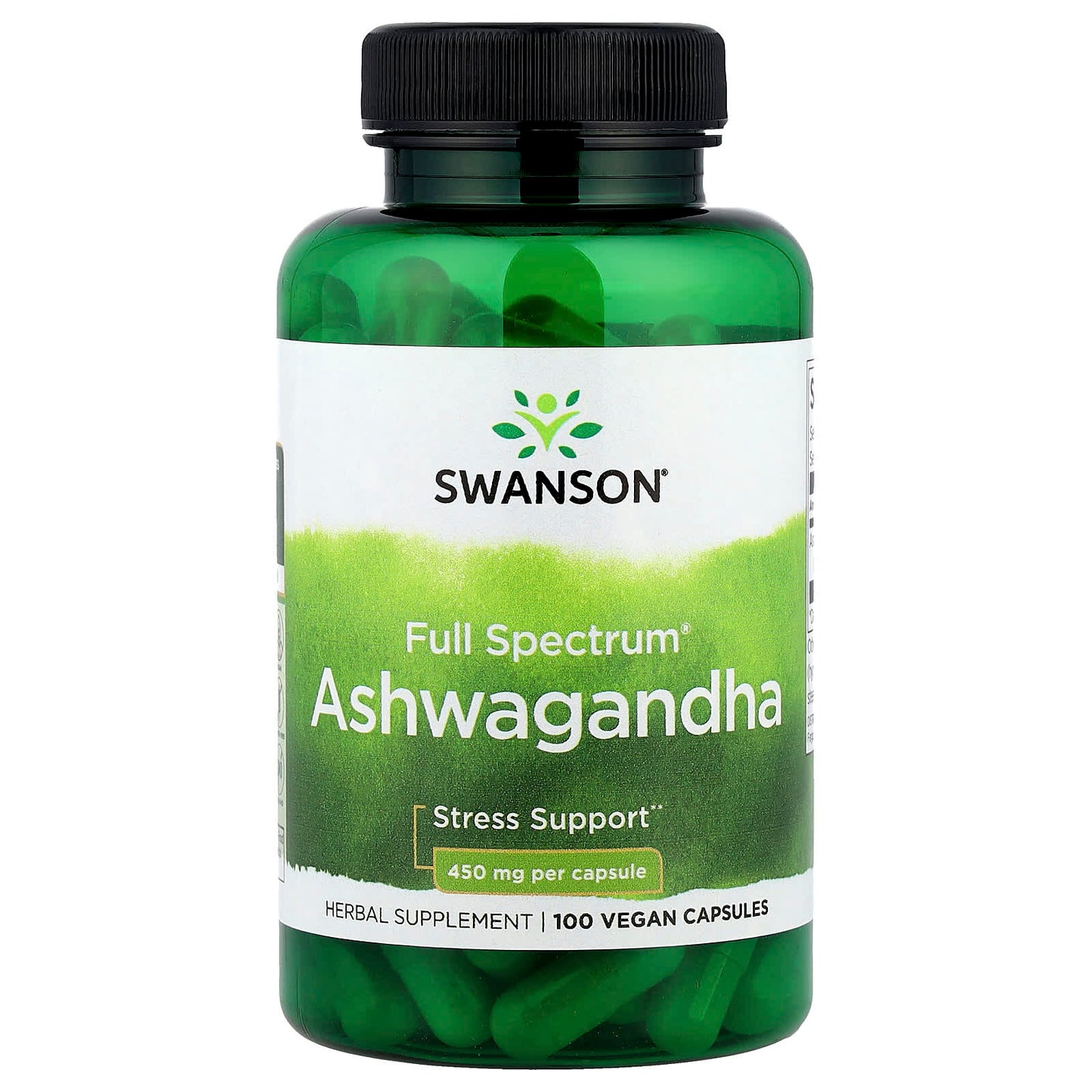Swanson, Full Spectrum® Ashwagandha, 100 Vegan Capsules  (450 mg per Capsule) - Image 1