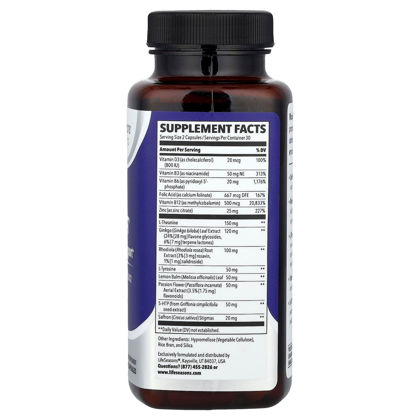 LifeSeasons, Mood Stabili-T®, Emotional Support, 60 Veg Capsules - Image 2