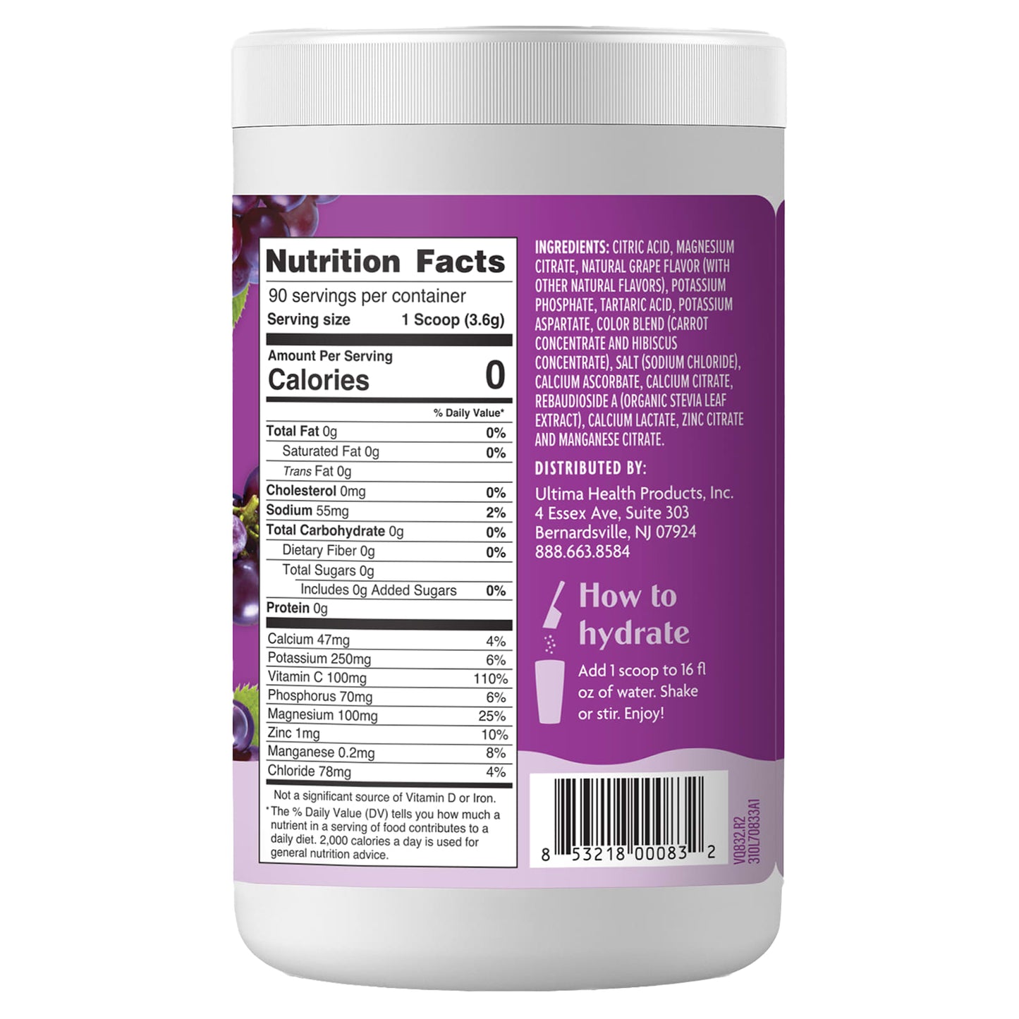 Ultima Replenisher, Electrolyte Mix, Grape, 10.8 oz (306 g) - Image 2