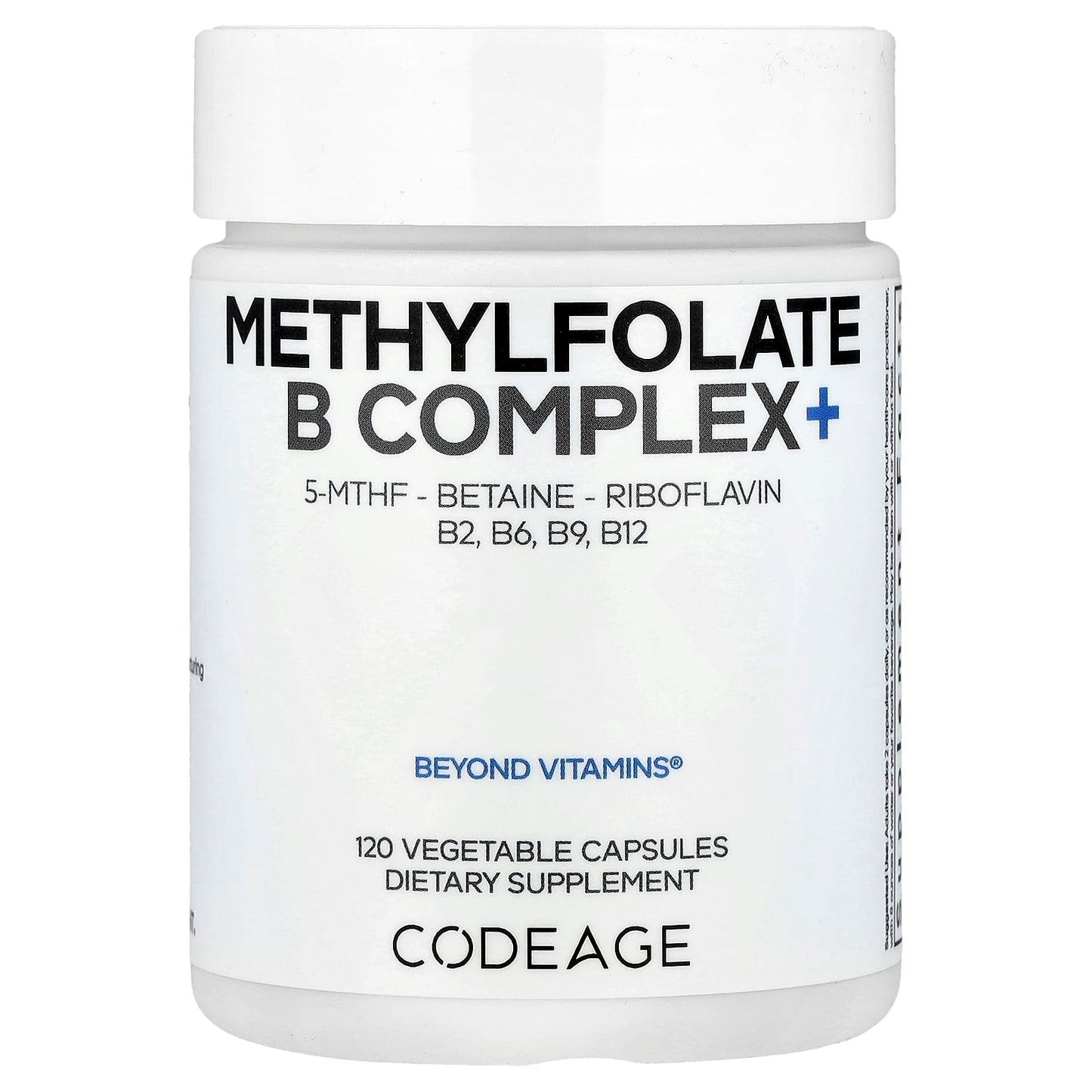 Codeage Methylfolate B Complex+ for Energy & Mood Support | 120 Capsules - Image 1