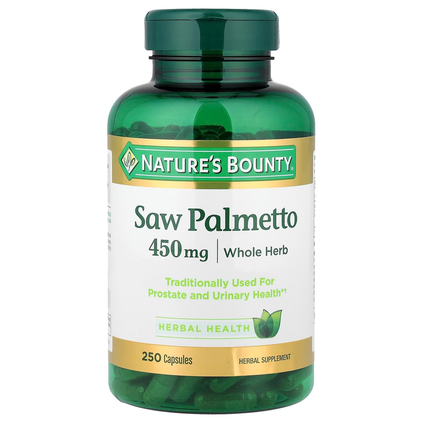 Nature's Bounty, Saw Palmetto, 450 mg, 250 Capsules - Image 1