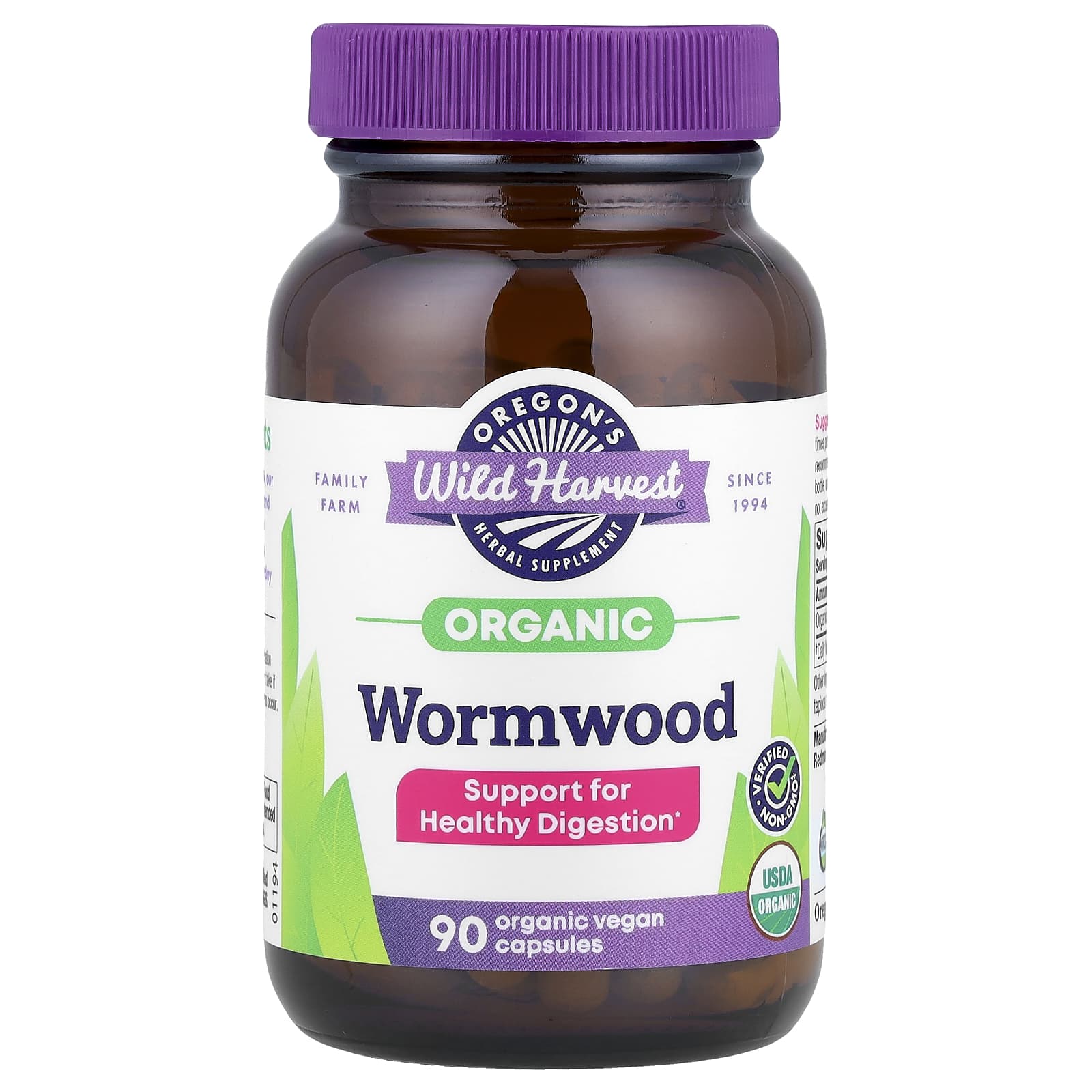 Oregon's Wild Harvest, Organic Wormwood, 90 Organic Vegan Capsules (260 mg per Capsule) - Image 1