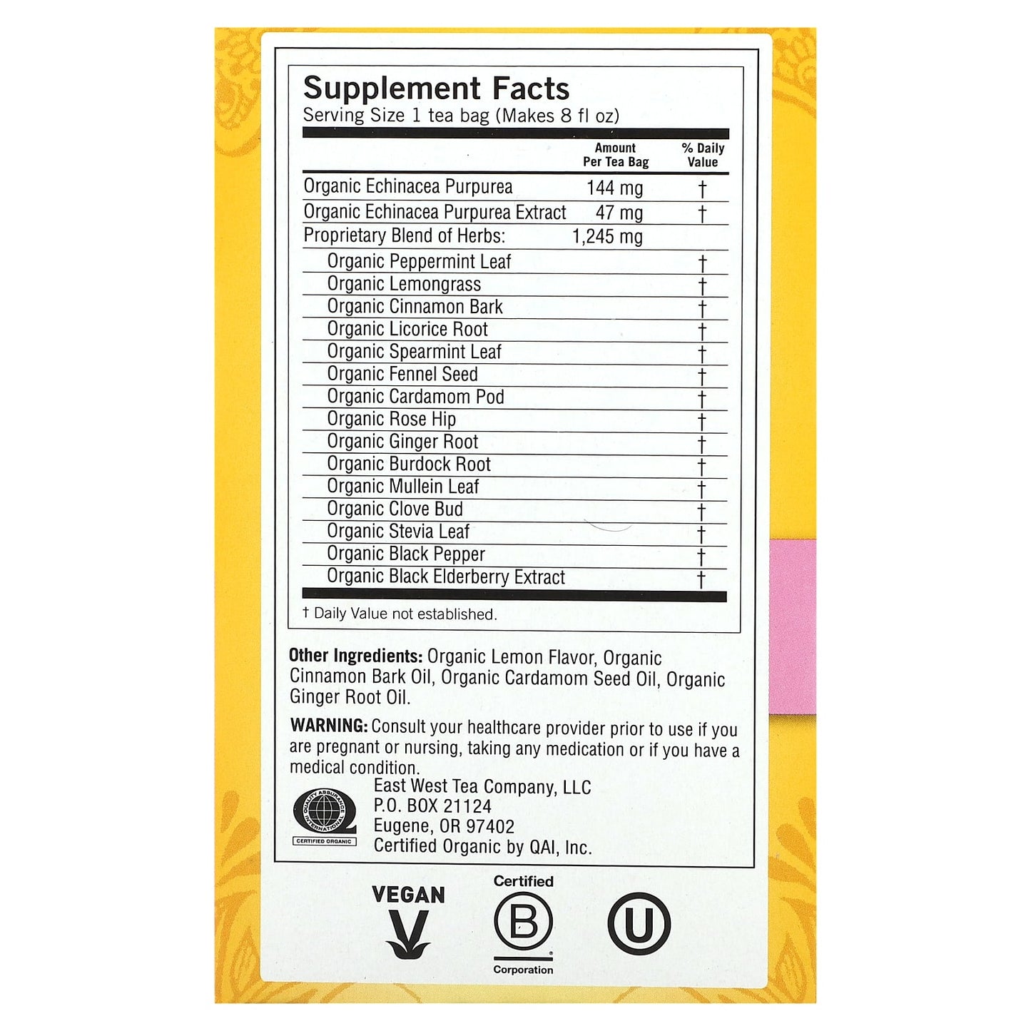 Yogi Tea, Echinacea Immune Support, Caffeine Free, 16 Tea Bags, 0.85 oz (24 g) - Image 2