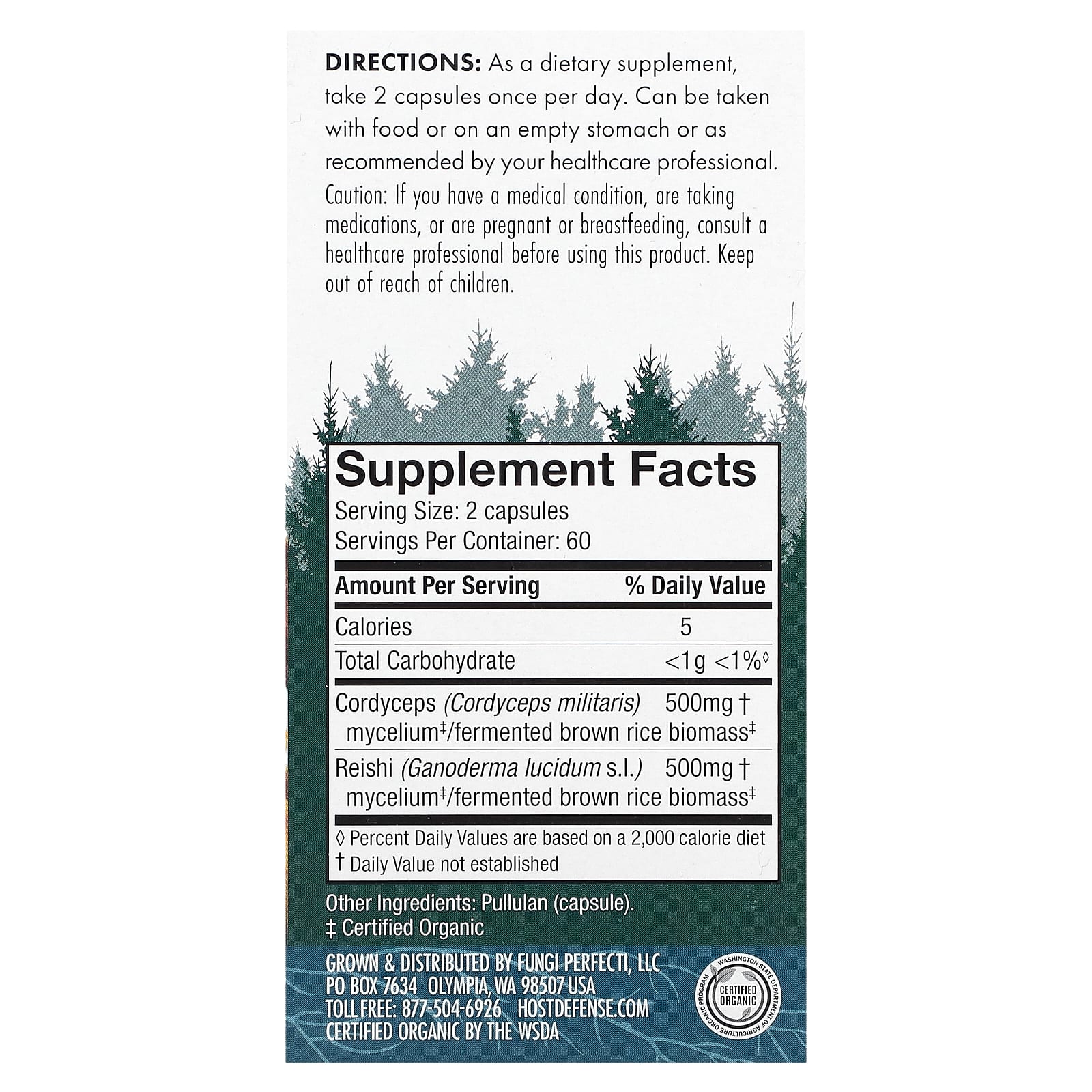 Host Defense Cordychi Mushrooms for Stress Relief & Energy 120 Capsules - Image 2