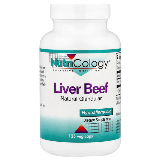 Nutricology, Liver Beef, Natural Glandular, 125 Vegicaps - Image 1
