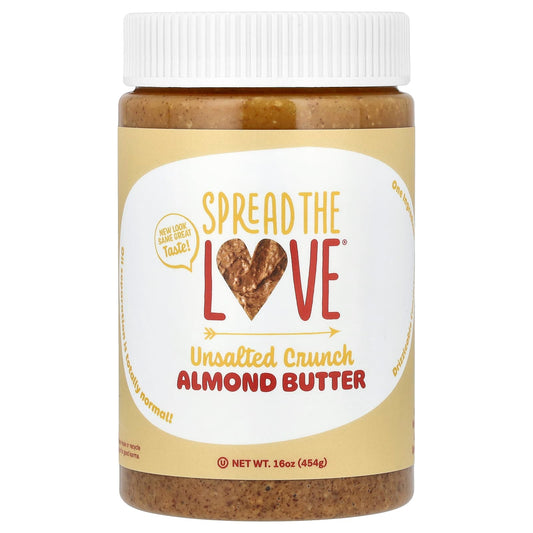 Spread The Love, Almond Butter, Unsalted Crunch, 16 oz (454 g) - Image 1