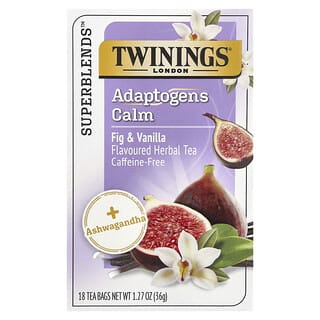 Twinings Adaptogens Calm Tea, Fig & Vanilla, Caffeine Free, 18 Tea Bags