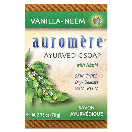 Nourishing Ayurvedic Soap with Neem &amp; Vanilla, Cruelty-Free, Vegan - Image 1