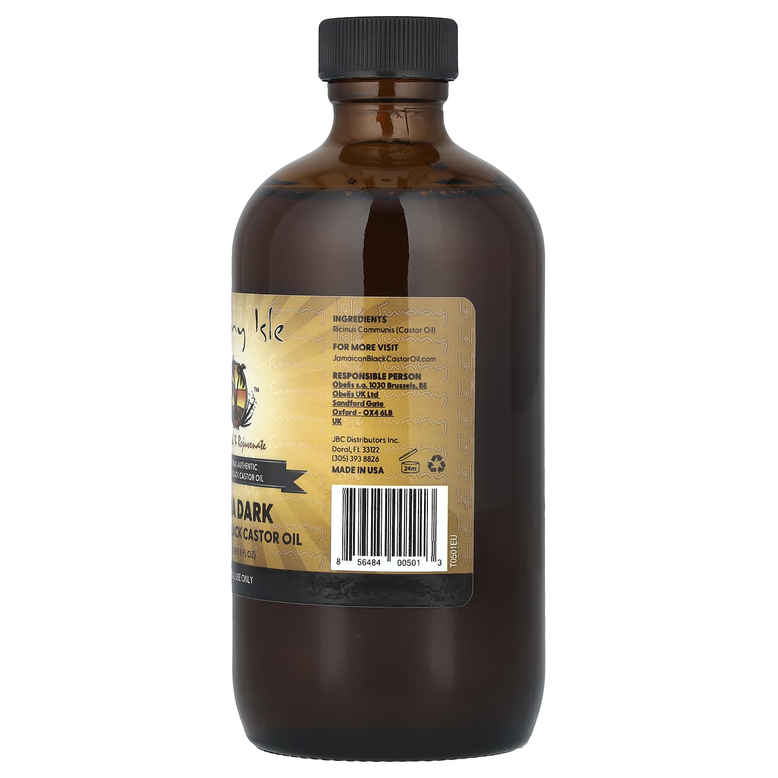 Sunny Isle, Jamaican Black Castor Oil, Extra Dark , 8 fl oz (236.58 ml) - Image 2
