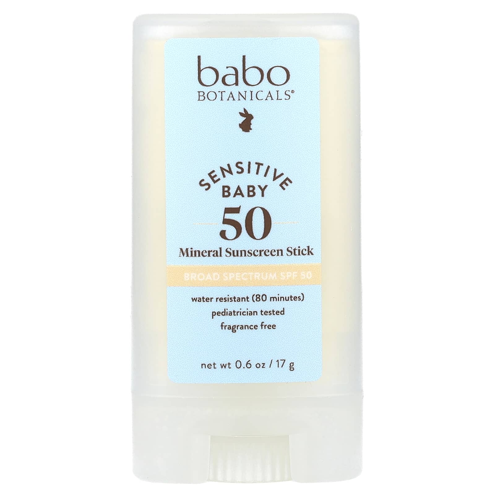Babo Botanicals Fragrance-Free Mineral Sunscreen Stick SPF 50 for Sensitive Skin - Image 1