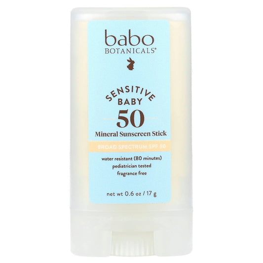 Babo Botanicals Fragrance-Free Mineral Sunscreen Stick SPF 50 for Sensitive Skin - Image 1