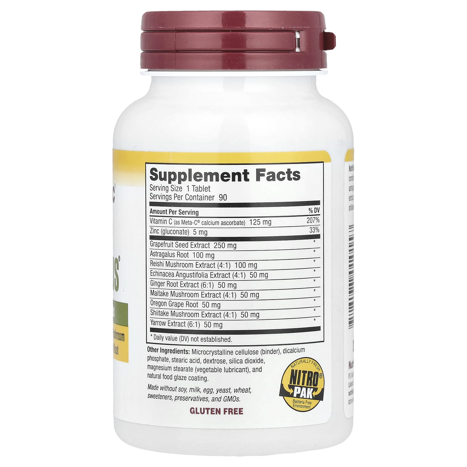 NutriBiotic, DefensePlus®, Maximum Strength, 90 Vegan Tablets - Image 2