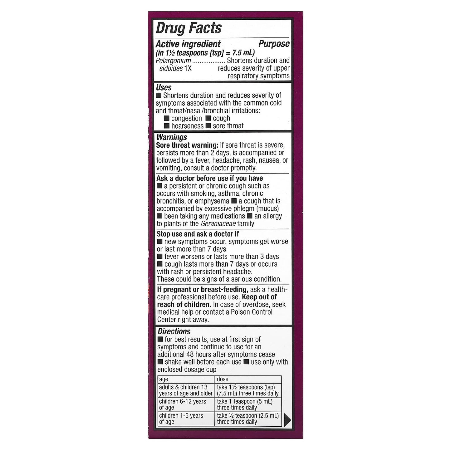 Nature's Way, Cold Relief Syrup, Umcka, Cherry , 8 fl oz (240 ml) - Image 2