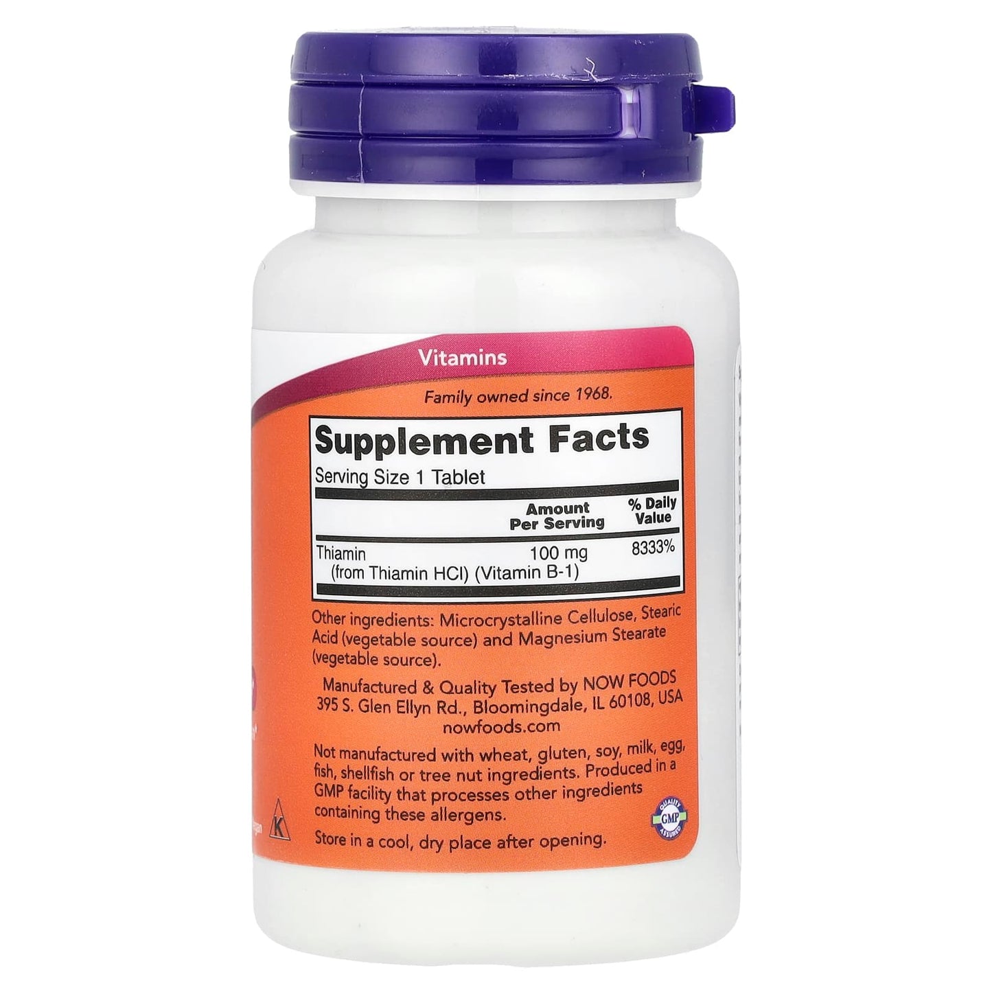 NOW Foods, B-1, 100 mg, 100 Tablets - Image 2