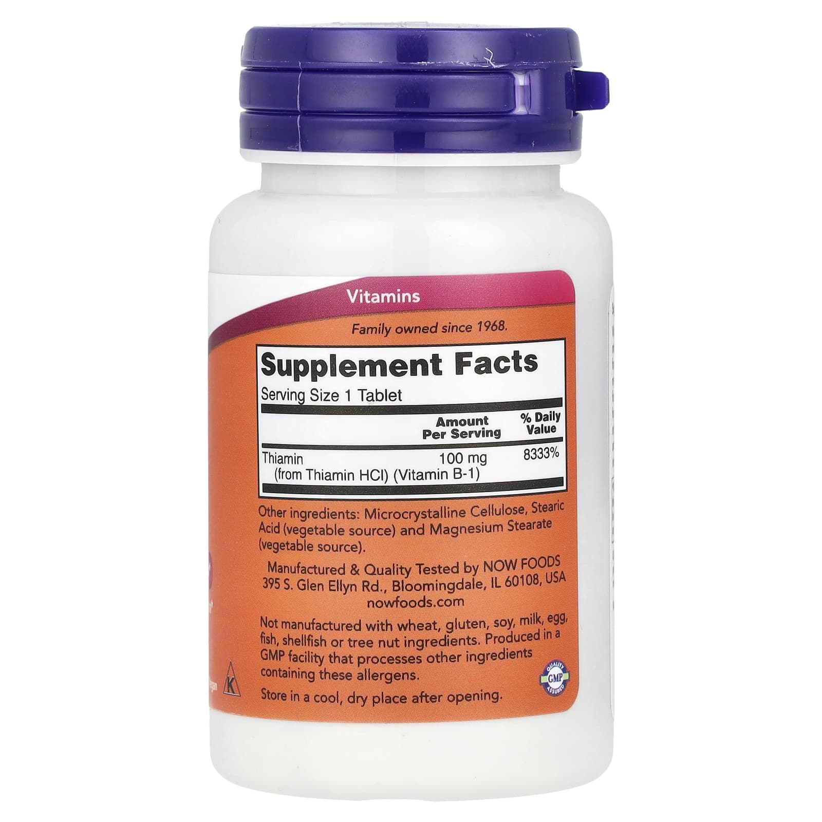 NOW Foods, B-1, 100 mg, 100 Tablets - Image 2