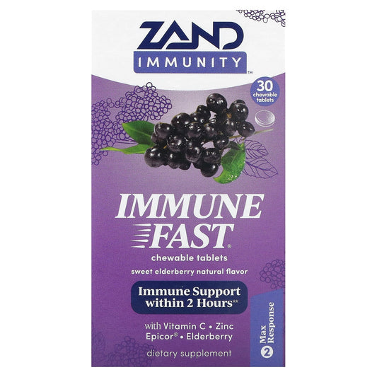 Zand, Immunity, Immune Fast, Sweet Elderberry, 30 Chewable Tablets - Image 1