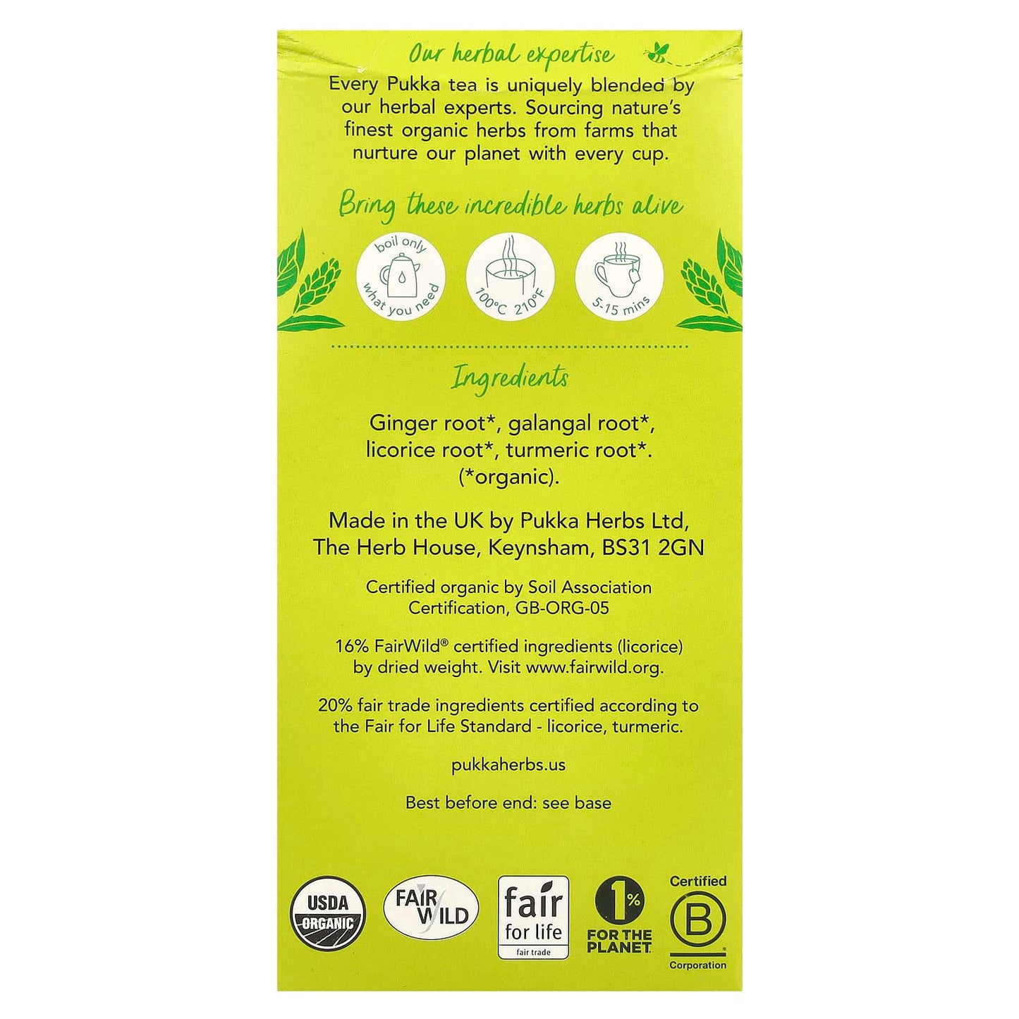 Pukka Herbs, Organic Herbal Tea, Three Ginger, Caffeine Free, 20 Sachets, 1.27 oz (36 g) - Image 2
