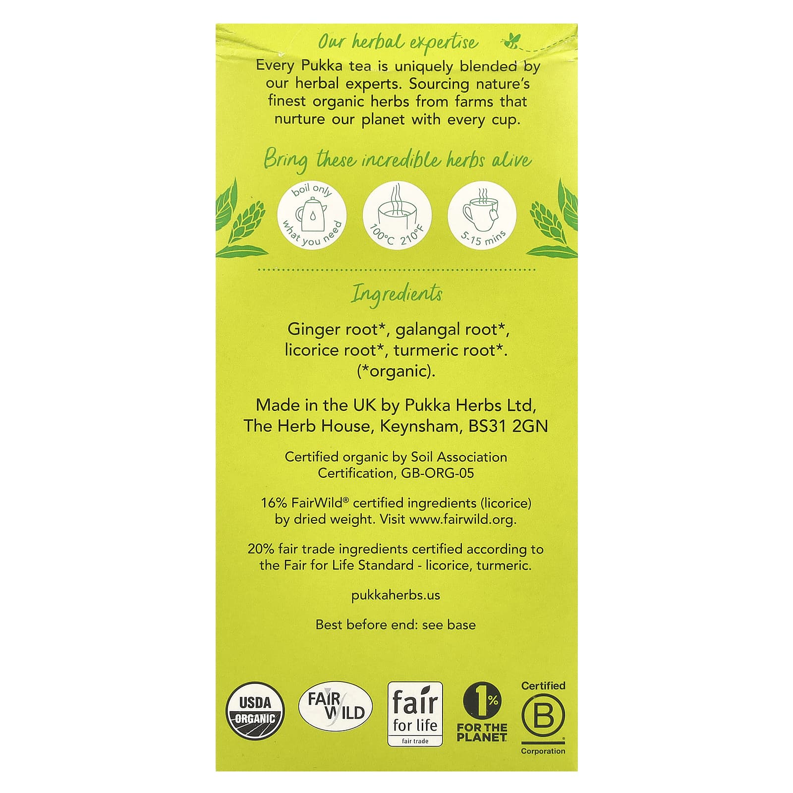 Pukka Herbs, Organic Herbal Tea, Three Ginger, Caffeine Free, 20 Sachets, 1.27 oz (36 g) - Image 2