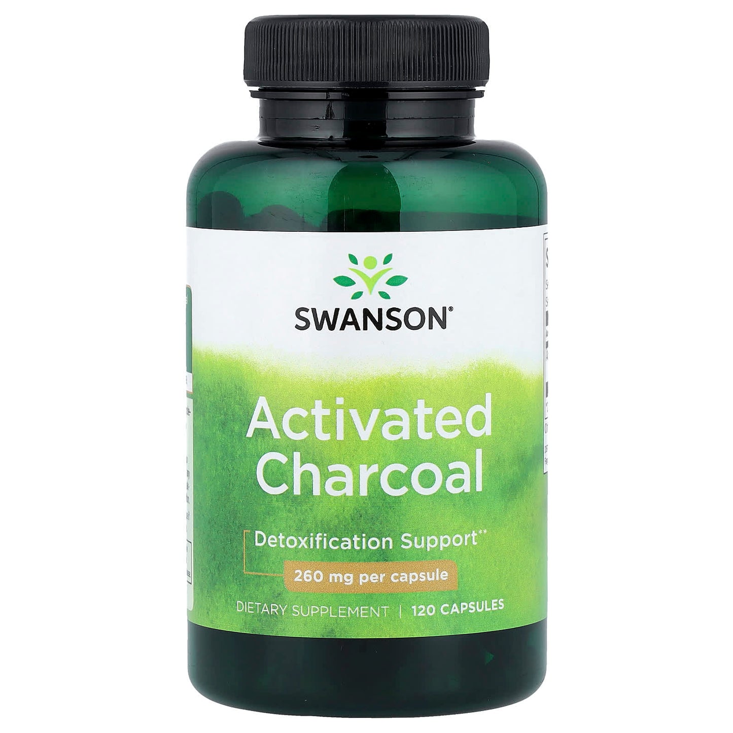 Swanson, Activated Charcoal, 260 mg, 120 Capsules - Image 1