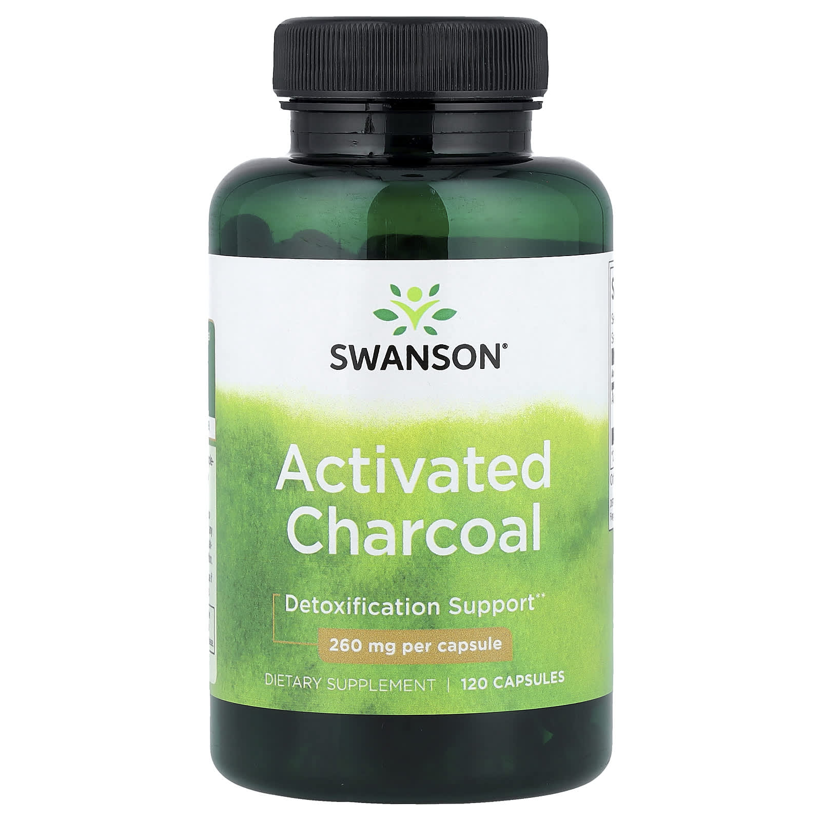 Swanson, Activated Charcoal, 260 mg, 120 Capsules - Image 1