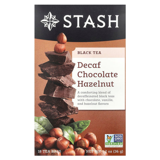 Stash Tea, Black Tea, Chocolate Hazelnut, Decaf, 18 Tea Bags, 1.2 oz (36 g) - Image 1