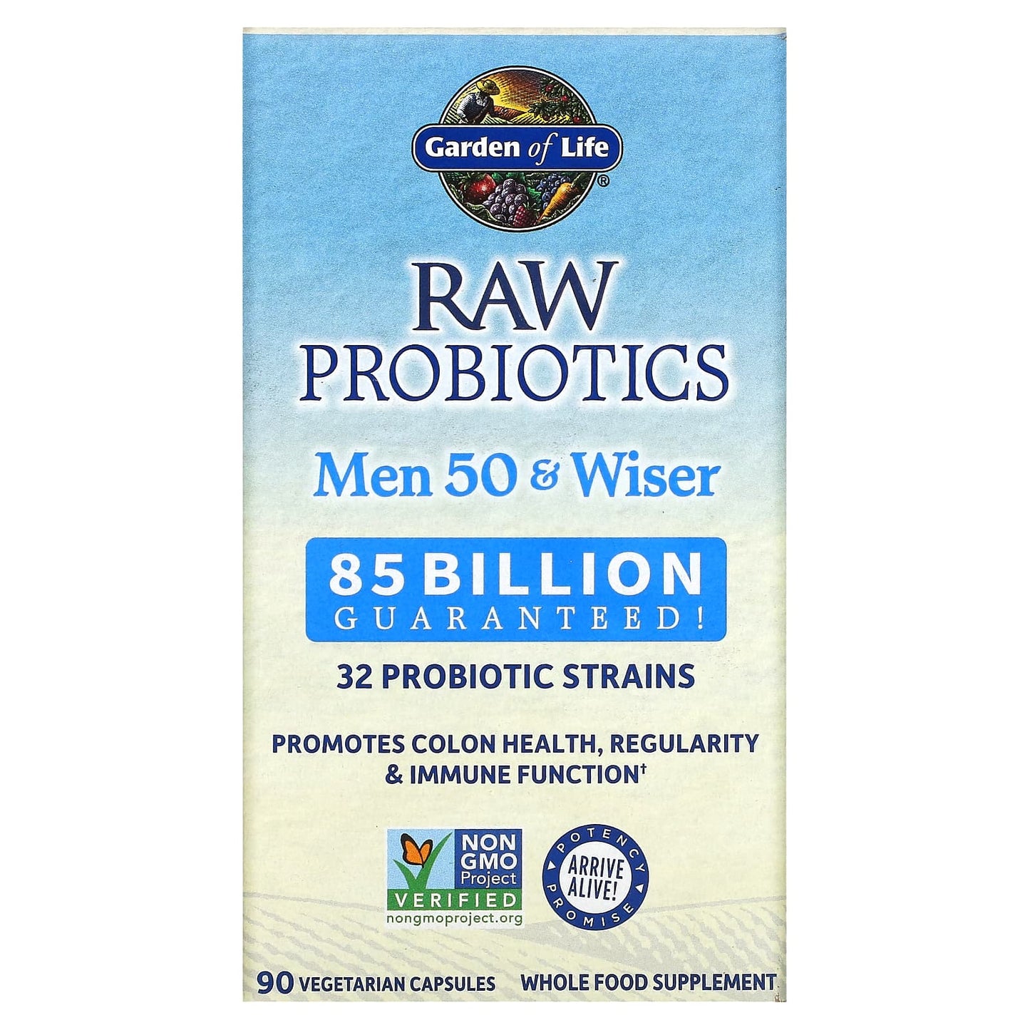 Garden of Life RAW Probiotics Men 50 & Wiser 90 Capsules - Image 1