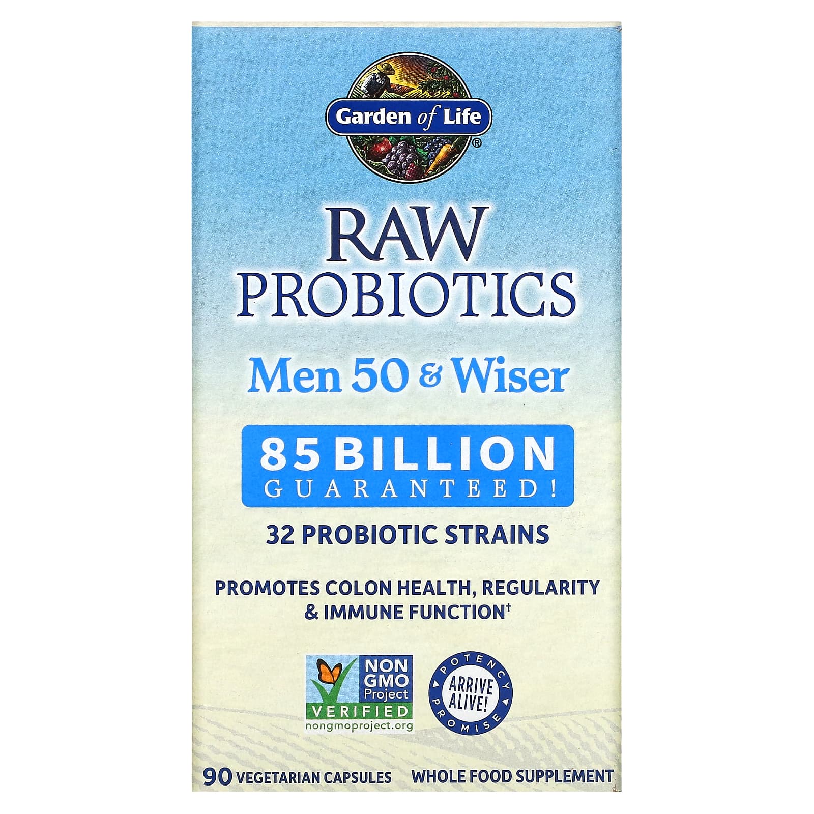 Garden of Life RAW Probiotics Men 50 & Wiser 90 Capsules - Image 1